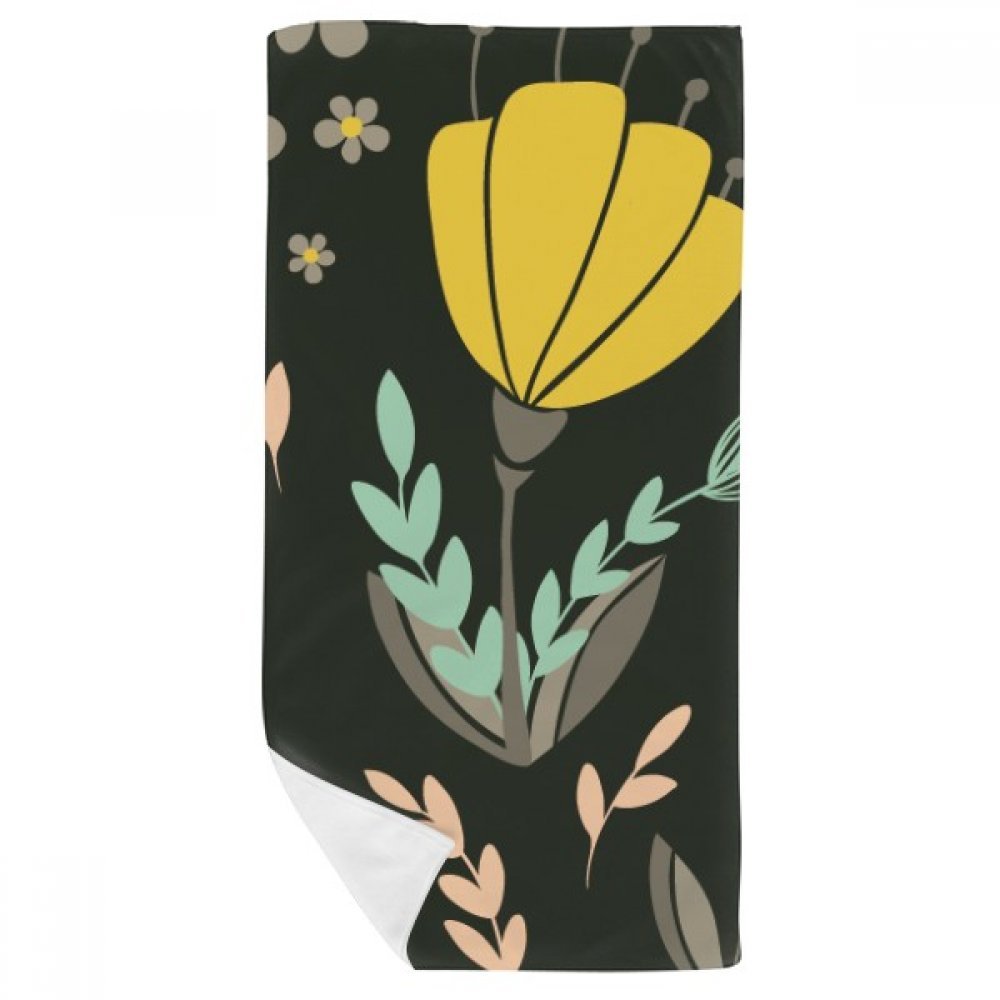 Serviette de bain fleur orange jaune multi-usage 35x70cm douce