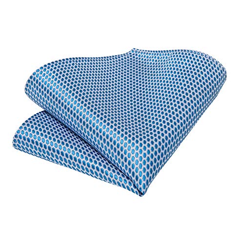 Image of DiBanGu Mens Solid Color Tie and Pocket Square Set Woven Silk Plain Necktie & Handkerchief for Men Wedding Party Formal