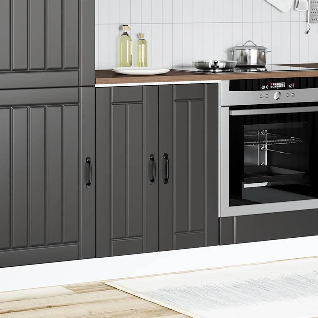 vidaXL Mobile Base Lavello Lucca Nero in Legno Multistrato, Mobile Base Cucina, lavello Cucina Mobile Base, lavello Base, Mobile Base lavello Cucina