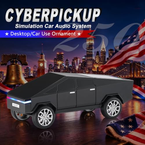 Image of WSTER WS-580 Cyberpunk Truck Bluetooth Speaker with Display (Black) | Cyberpunk Truck Design, Display Screen & LED Lights, TWS Stereo & FM Radio, USB /TF Playback, Built-In Mic