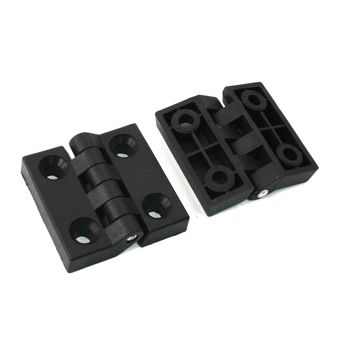 TA-VIGOR 2pcs 48x48mmReinforced Plastic Folding Hinge, Ball Bearing Hinges for Door, Cabinet, Box, Drawer & Gate Black — image 1