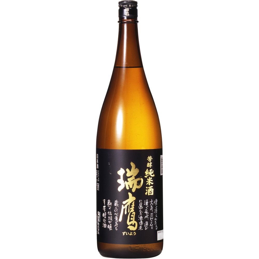 Amazon.co.jp: 芳醇純米酒 瑞鷹 [ 日本酒 熊本県 1800ml ] : 食品