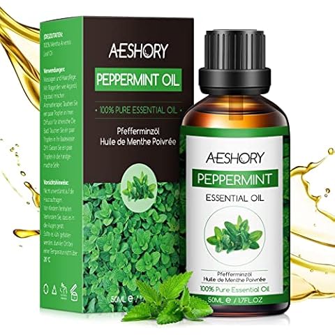 AESHORY Pfefferminzöl 50ml, Pfefferminze Ätherische Öle Naturrein Cover