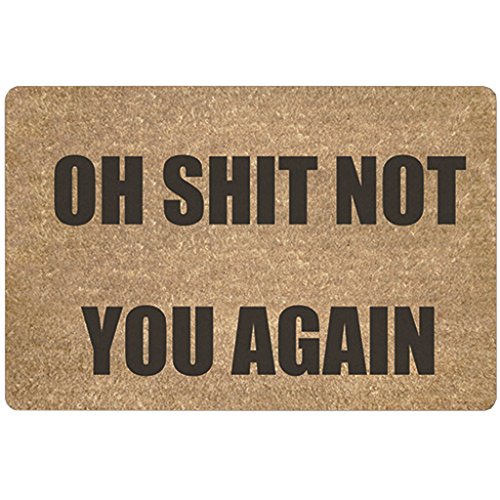ChezMax Doormat Non-Slip Door Mat Waterproof Funny Rugs Indoor Outdoor Carpet Universal Welcome Mat Front Door Mud Absorbent for Floor Entrance Bath Kitchen Entryway You Again
