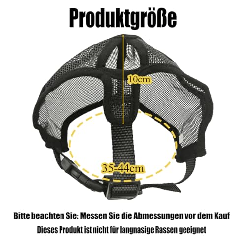Französische Bulldogge Maulkorb, Maske für Hunde mit Kurzer Schnauze， Maulkorb für Kurze Schnauze Hund, Hundemaulkorb mit einstellbare Atmung Mesh, Anti Biting Kauen Bellen, Schwarz