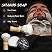 5Pcs Shaving Kit for Men Gift Set Includes Shaving Soap Butter Beard Bib Apron Pre Shave Oil After Shave Lotion Cream Shaving Brushes Mens Shave Christmas Birthday Day Fathers Day Stocking Stuffers