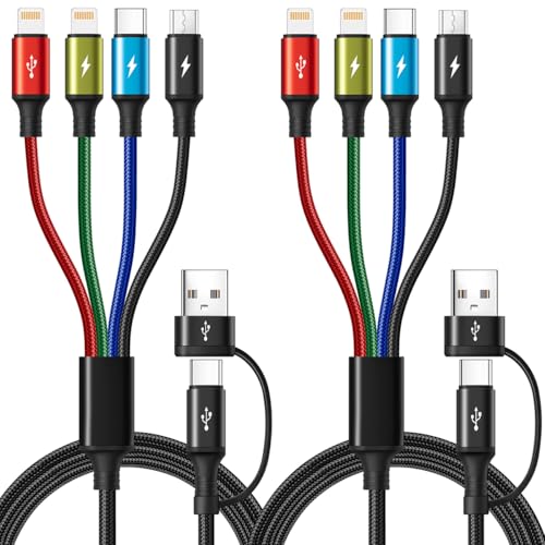 6 in 1 Multiple Charging Cable, 2Pack 6Ft Multi Chargers Cord for...