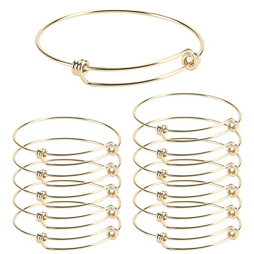 Wholesale 12 PCS Wire Blank Bangle Bracelet Adjustable Expandable Stainless Steel Bracelet Bulk for Jewelry Making