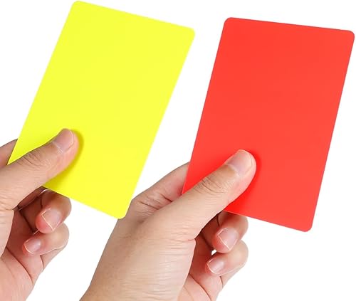 Miniatura 4 de Juego de 10 tarjetas de árbitro  Tarjetas rojas y amarillas para partidos de fútbol, Juez de PVC duradero para juego limpio, ideal para niños y