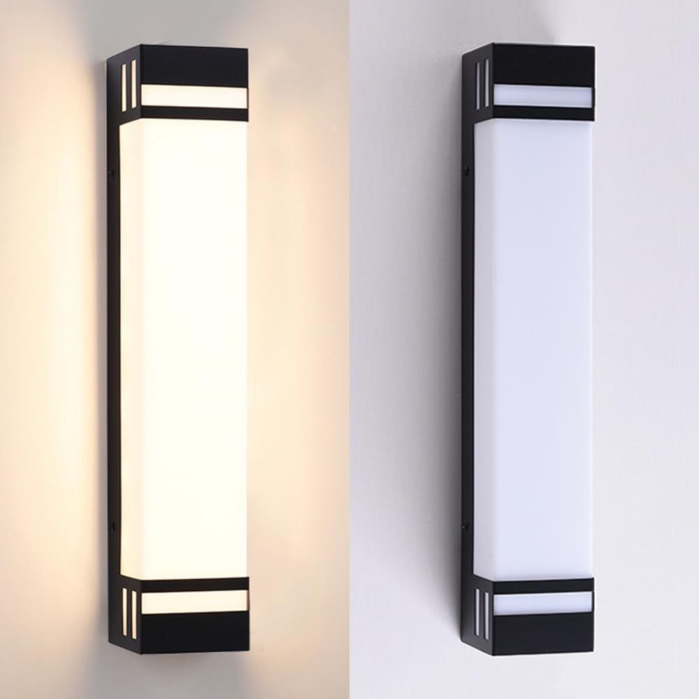 Quadratische Außenwandleuchte aus weißem Acryl, moderne LED-Veranda-Beleuchtung, IP65 wasserdichte Außenleuchte, Veranda-Beleuchtung für den Außenbereich mit Edelstahlleuchten