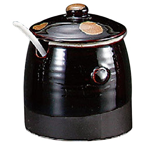 山下工芸(Yamasita craft) 天目切ソース入 小 サジ付 8×8×10.5cm 46428-108