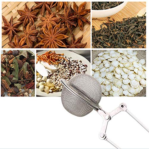 Snap Tea Infuser,Stainless Steel Mesh Ball Tea Strainer with Handle for Loose Tea Leaf Pincer Tea Ball Tea Filter Tong (3-Pcs)
