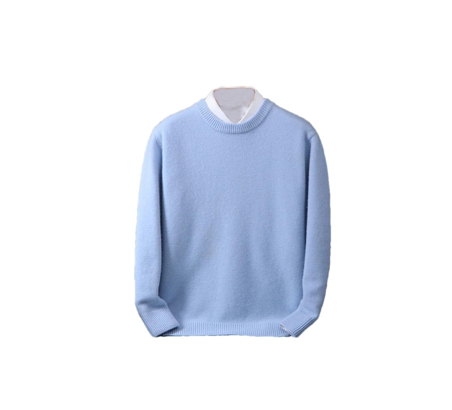 Suvoiier Maglione in Cashmere da Uomo Pullover con O-Collo Camicia da Uomo con Fondo Lavorato A Maglia Allentato Top da Uomo Casual Autunno Inverno