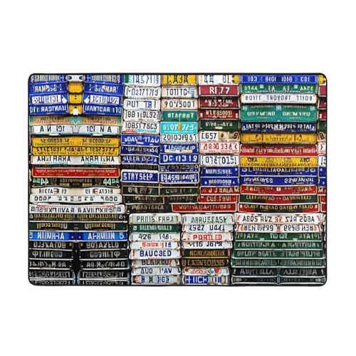 License Plate Print Living Room Anti Slip and Absorbent Carpet, Indoor Bedroom Bed Floor Mat, Ultra Soft Washable Carpet 80x58 in