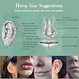 Senshuomy 24pcs Extra Thin Nose Rings,Small Plain Nose Rings 0.8mm Tiny Nose Hoop,Small Hoop Earrings,Lip Rings,Super Snug Nose,Piercing Jewellery for Women, Hypoallergenic (Silver) - Image 3