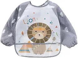 Babador Manga Longa Impermeável Cata Migalhas Animais Blw - Leão Da Selva