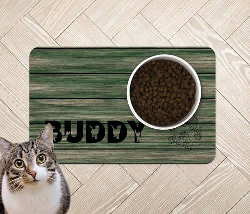 Napfunterlage Hund personalisiert – Holzdesign mit Wunschname, rutschfest & waschbar, Geschenkidee für Tierbesitzer