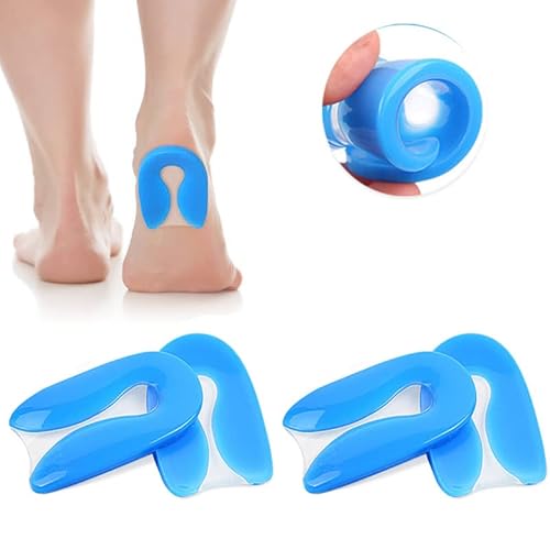 Youery Talonnettes en Gel, 2 Paires Talonnettes Gel Talon Coussin, Epine Calcaneenne Silicone Talonette, Soulage Douleurs Pieds Semelle Talon, Tendinite et Fasciite Plantaire Orthopédique Coussinet