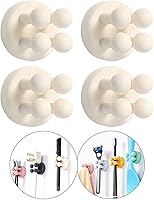 DEFRKO Silicone Adhesive Hooks 4 Pack - Waterproof Wall Mounted Toothbrush Razor Towel Holders for Bathroom Kitchen Office Dorm