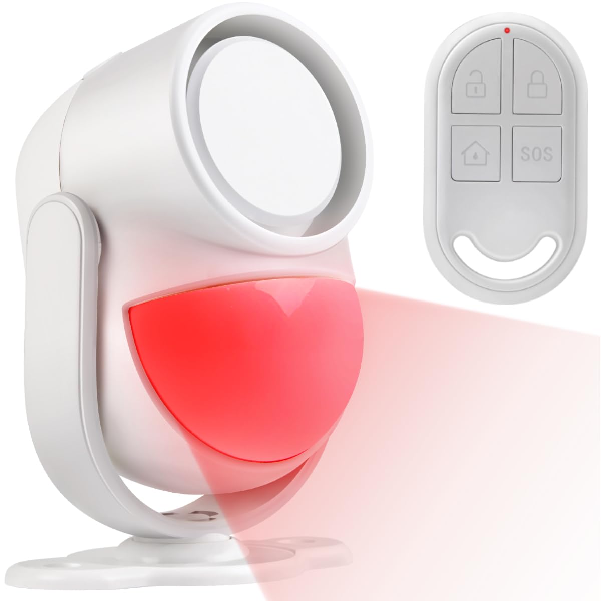 Shed Alarm with Remote, Shed Alarm for Home, Ranch, Van, Garage, Shop Infrared Detection Technology with 328ft Remote Control SOS Button Battery Operated 125db Extra Loud