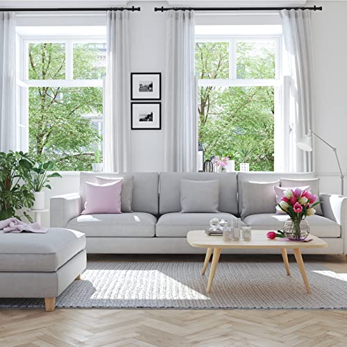 1 Inch Curtain Rods For Windows, 16 To 28 Inch Black Rustic Curtain Rod Set, Modern Design Drapery Rods With Brackets Room Divider Rods, Industrial Window Rods For Indoor And Outdoor #TOP4