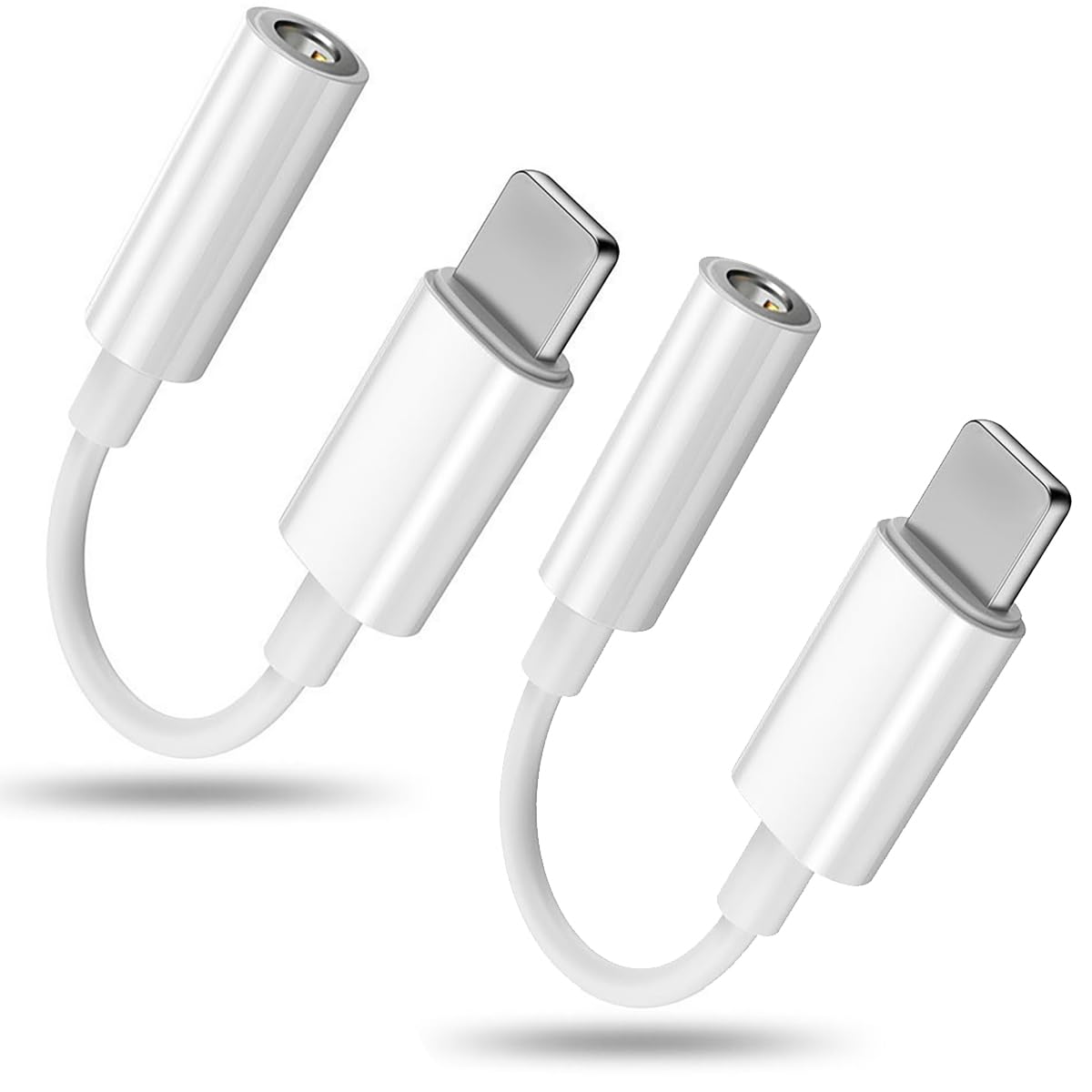 Adattatore Cuffie per iPhone MFi Jack 3.5mm Cavo Aux Audio Dongle Convertitore 2 Pack Compatibile con iPhone 14Pro/14/13/12/SE/11/X/XS/8/7