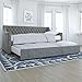 Little Seeds Ambrosia Diamond Tufted Upholstered Design Daybed and Trundle Set, Twin Size Frame, Light Grey
