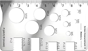 Industrial Steel Calipers Thread Gauge Bit Checker for Precise Thread Pitches and Diameter Measurement Up to M 18 Measure Precise Calipers Measuring Tool