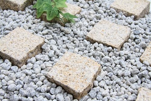 正宇トレードLLC 彩美 特選 和風御影玉砂利 100%無添加 天然花崗岩玉砂利 3分(10〜15mm) (グレー系, 60kg)