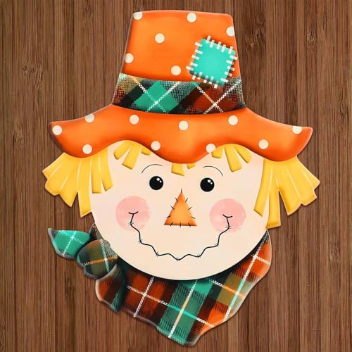 MorningRo Metal Thanksgiving Scarecrow Decor for Front Door Autumn 3D