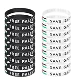FINDAT Free Palestine Silicone Wristbands Palestine Flag Bracelet Rubber Men & Women 20 Pack