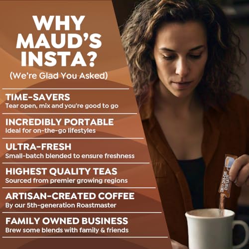 Image of Maud's Espresso Chai Tea Latte Instant Packets, 16ct | 100% Gourmet Blended Tea - Enjoy Hot or Iced Coffee, Instant Coffee Packets, Just Add Water