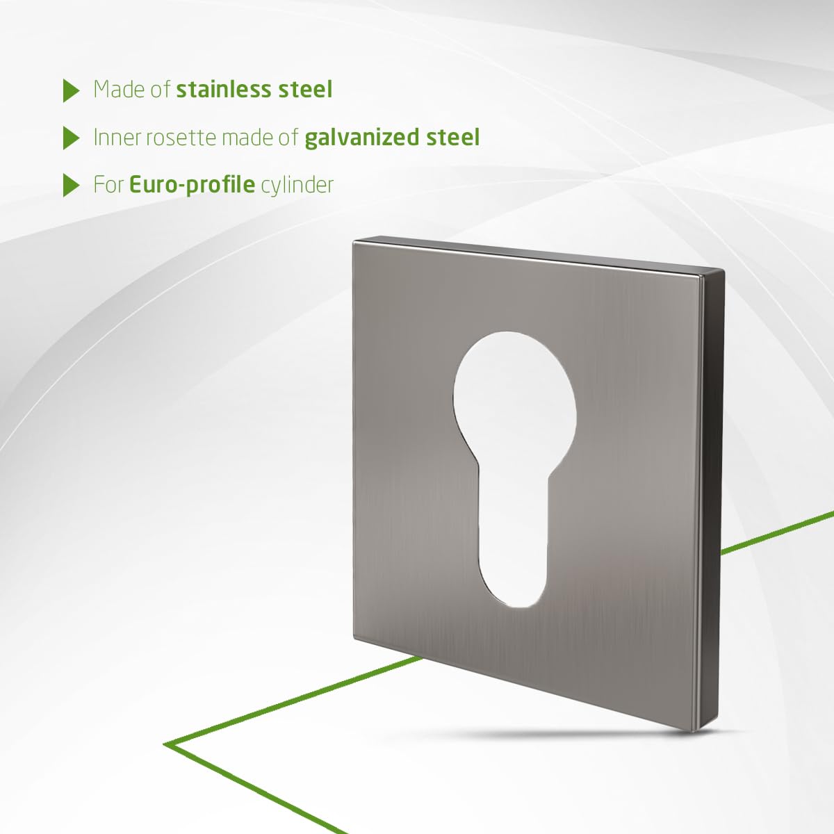 Amig - Door Escutcheon Set, Silver - Image 4