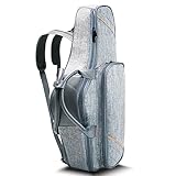 Chehery Alto Saxophone Case - 2-in-1 Padded Backpack Gig Bag with Flute Pocket & Accessory Storage, 20mm Soft Padding, Lightweight Protective Carry Case for Saxophone (gray)