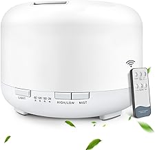 YIKUBEE Essential Oil Diffusers, 500ml Diffusers for Essential Oils, Aromatherapy Diffuser, Humidifier with Remote Control