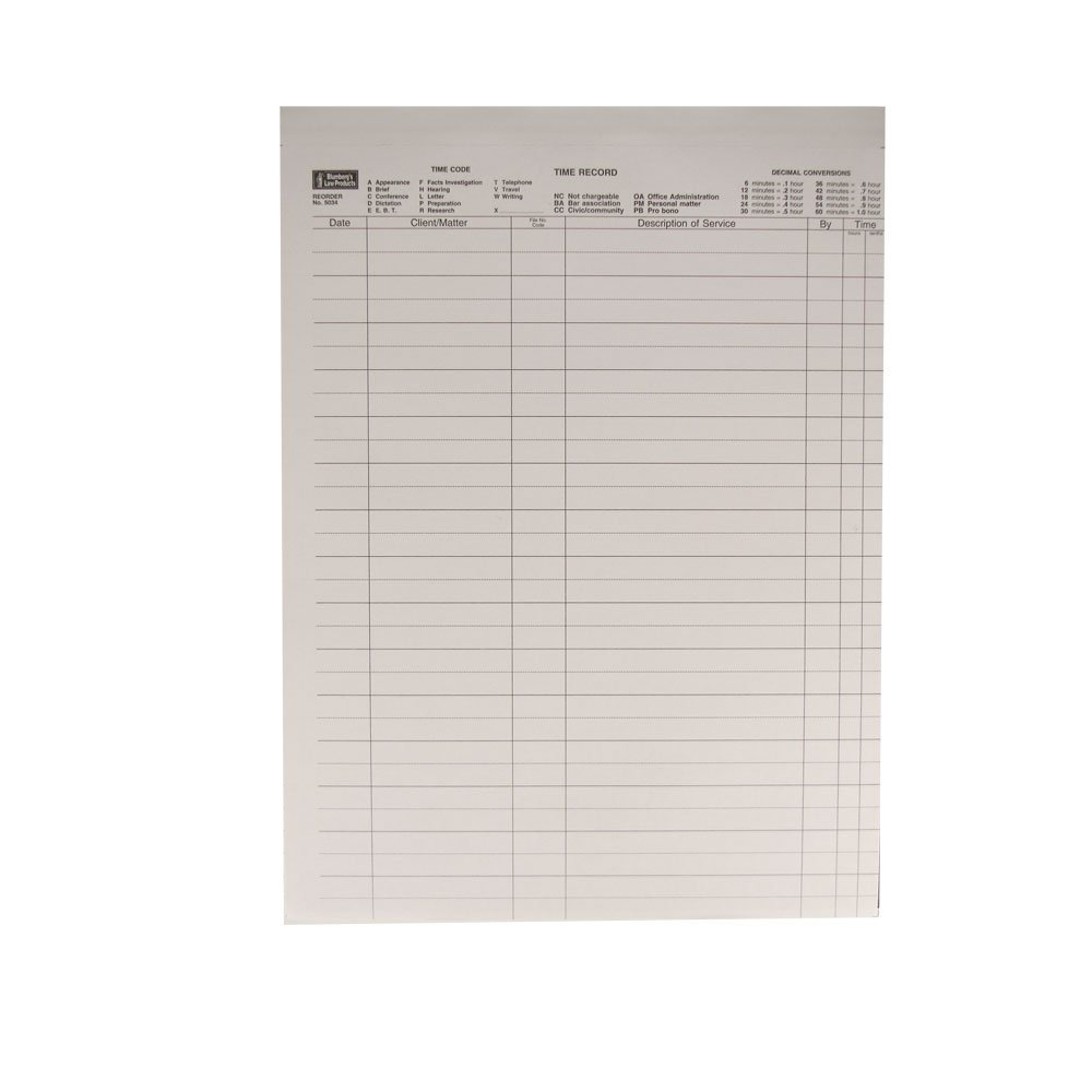 Time Record Sheets with Labels, 100 No Carbon Required Two-Part Sheets per Package; 1500 Labels (8.5-x-11-inch)