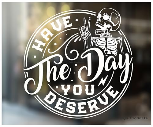 Please Be Patient Student Driver Have the Day You Deserve Sticker - Funny Skeleton Decal Sticker for Car or Truck Window or Bumper