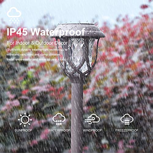Excmark 10 Pack Solar Lights Outdoor Decorative, Solar Pathway Lights Outdoor, Solar Powered Garden Yard Lights For Walkway Sidewalk Driveway. (Brown, Warm White) #TOP7