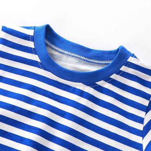Girls Striped Comfy Cotton T-Shirts Short Sleeve Kids Summer Tops Loose Crewneck Casual Basic Tees for Boys 2-10 Years4