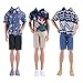 E-TING 3 Sets Casual Wear T-Shirt Jackets Pants Pack Summer Clothes with 3 Pairs Shoes for 12â€³ Boy Doll