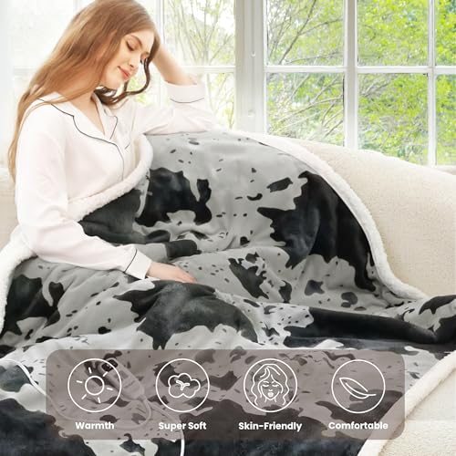 Image of Heated Blanket Twin Blanket - Fast Heating Electric Blanket, Soft Flannel Heated Throw with 4 Time Settings,10 Heating Settings, Warm Gifts for Women & Mom & Grandma