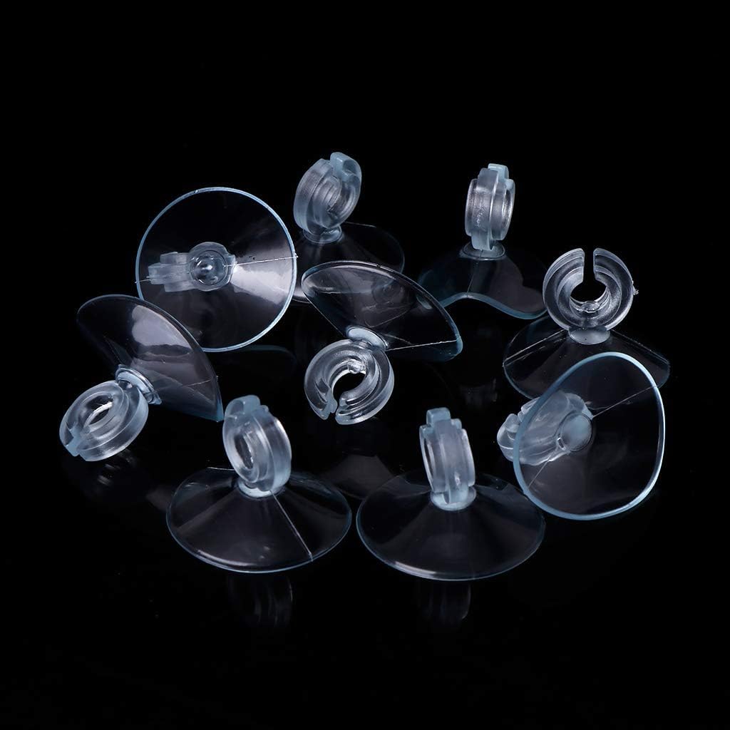 JJLFresheners 10Pcs Aquarium Suction Cup, Transparent Plastic Sucker with Clips Fish for Tank Pipe Hose Tube Holder Fish Tank Suction Cups Aquarium Air Pump Accessories (1.2in)