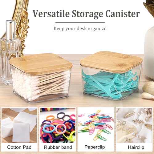 Boîte acrylique transparent avec couvercle Hipiwe pour ranger et protéger vos cotons-tiges