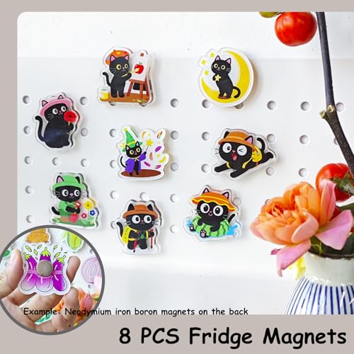Set de 8 imanes decorativos de gato para refrigerador miniatura 3
