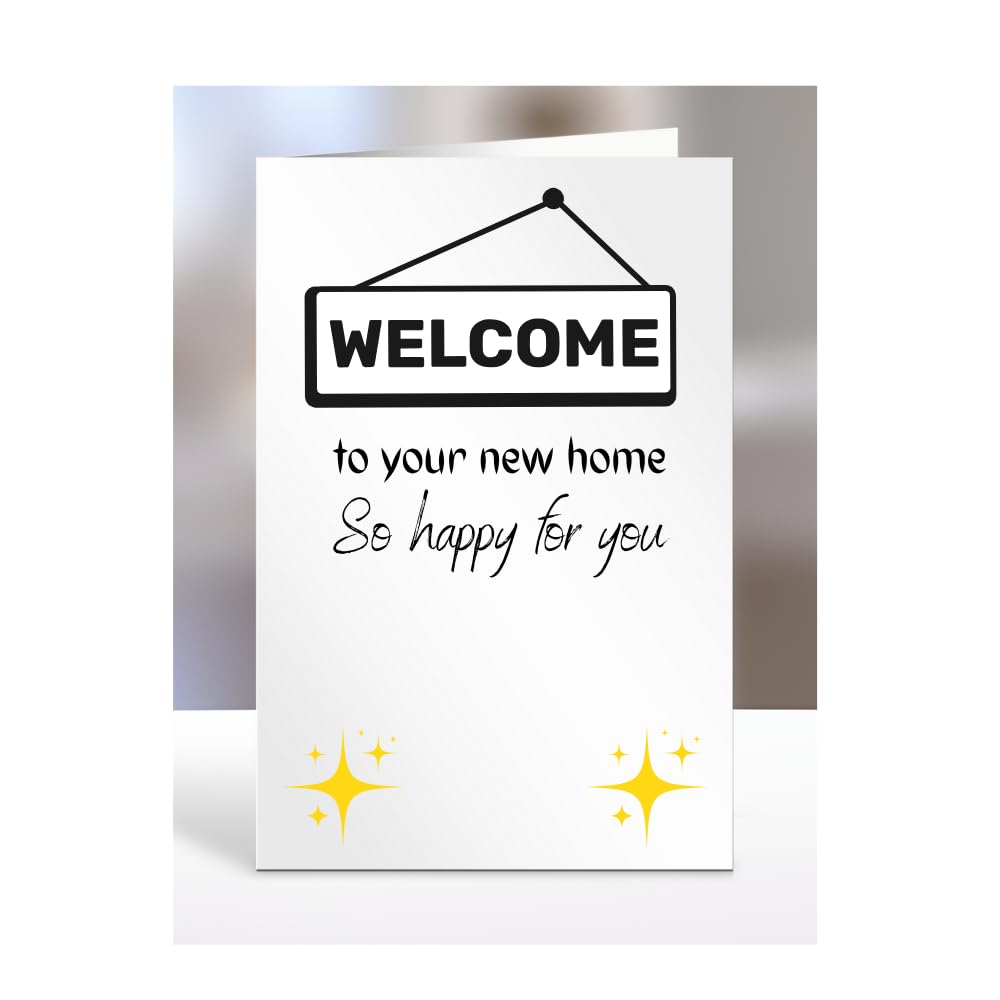 Welcome to your new home greetings card, for men women, him, her, female, male, presents for christmas, A5-196_228 โ image 1