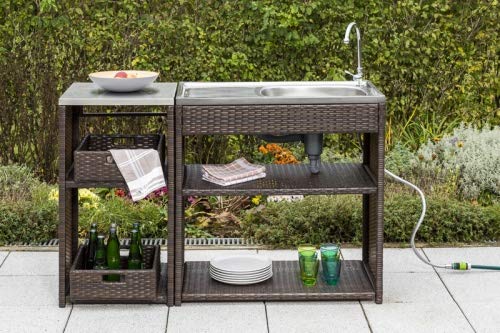 Preisvergleich Produktbild MERXX Spültisch mit Sideboard, Braun