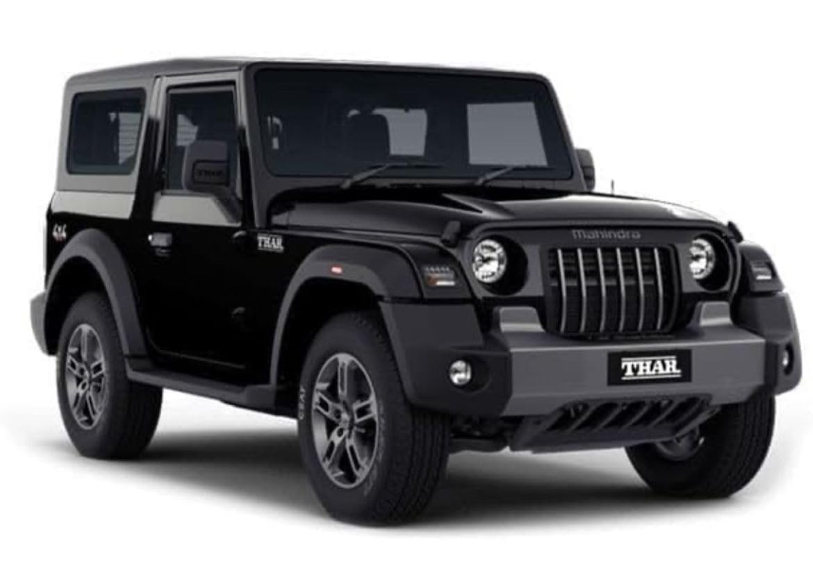 1:32 Scale DieCast Metal Pull-Back Action Openable Doors 4x4 Thar/Jeep Premium Car Toy with Lights and Music for Kids Realistic Miniature Model Gift 2+yrs Girls Boys (Black Thar/Jeep)-image-20