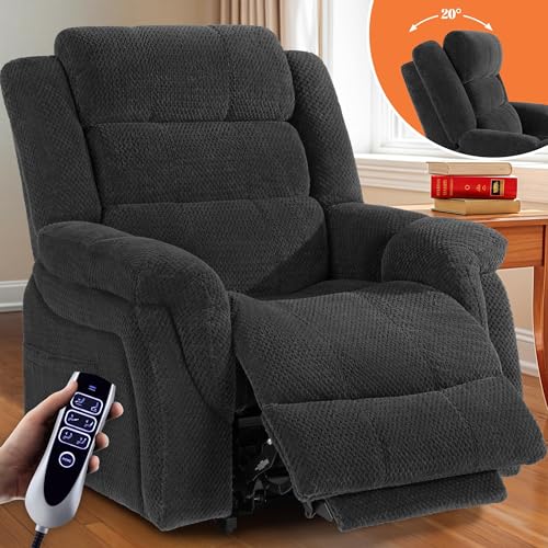 Sillón reclinable eléctrico lino beige miniatura 1