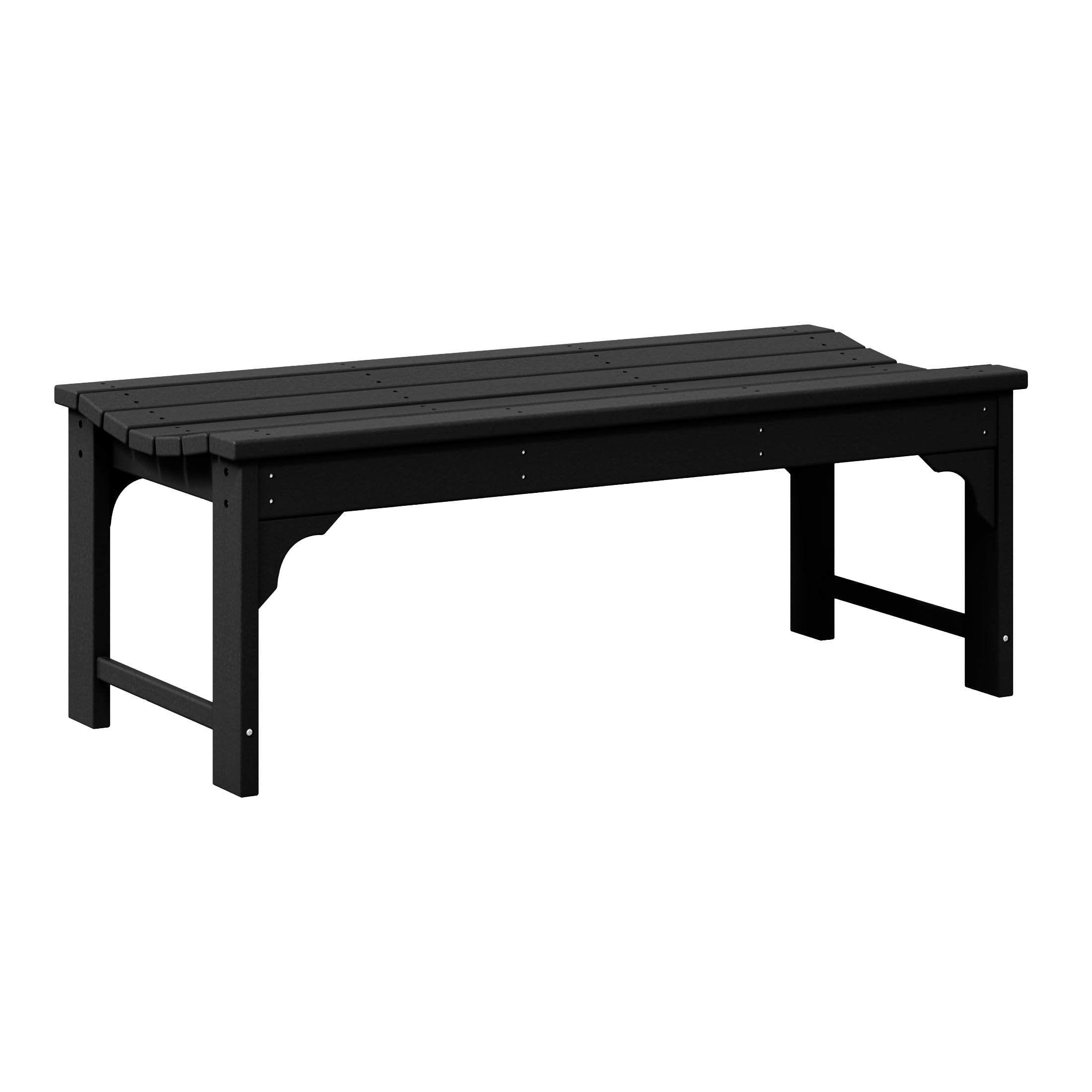 Westin Outdoors Malibu WO 48" Length Backless Poly Wood Outdoor/Garden Bench, Black