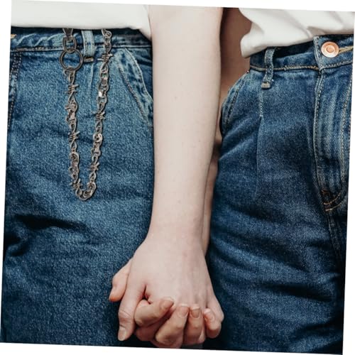 Cadena para pantalones metálica con enganche seguro estilo punk rock 5